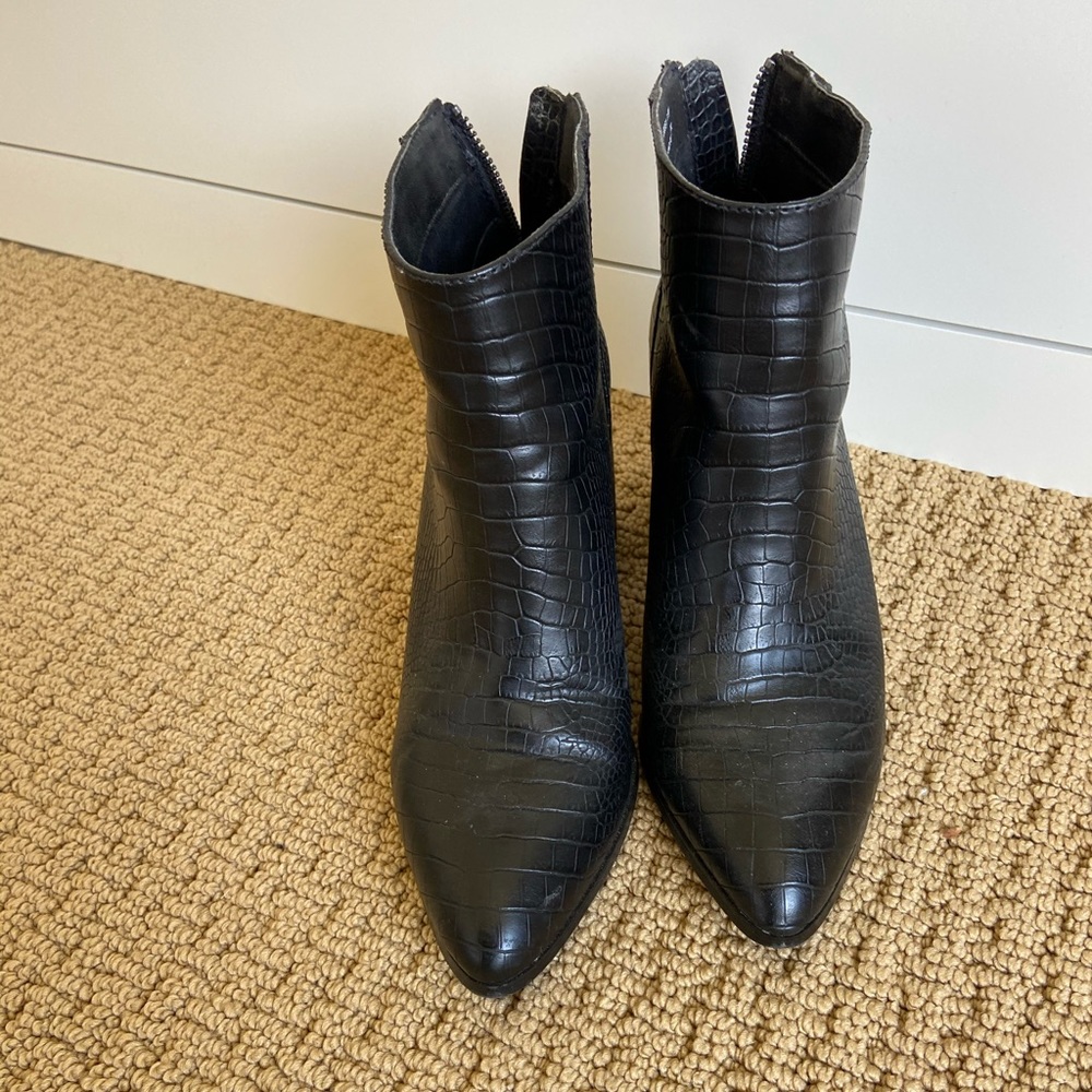 Steve Madden Black Crocodile Bootie